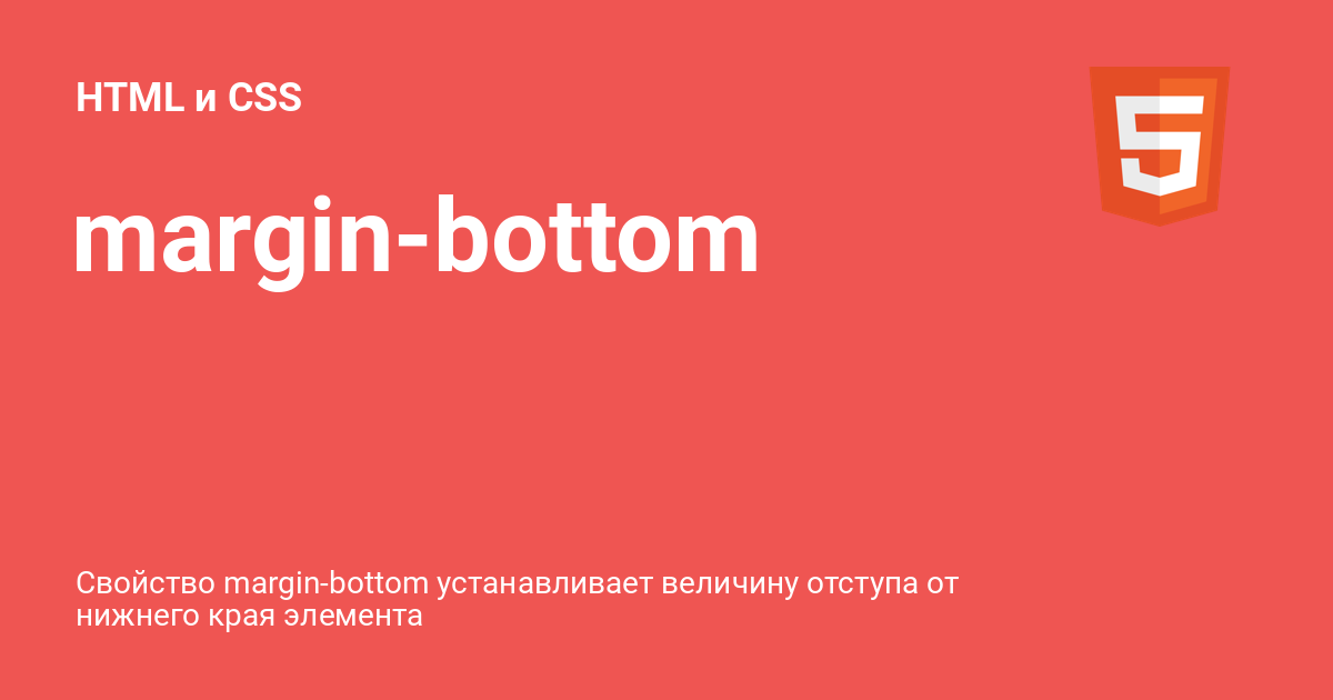 marginbottom ⚡️ HTML и CSS с примерами кода